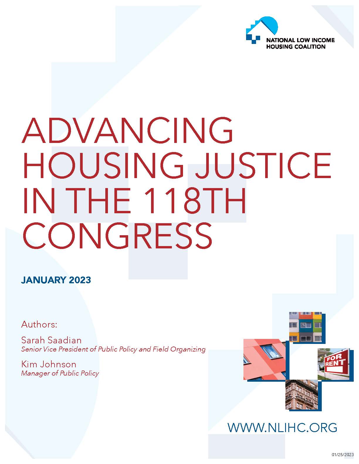 Advancing Housing Justice in the 118th Congress