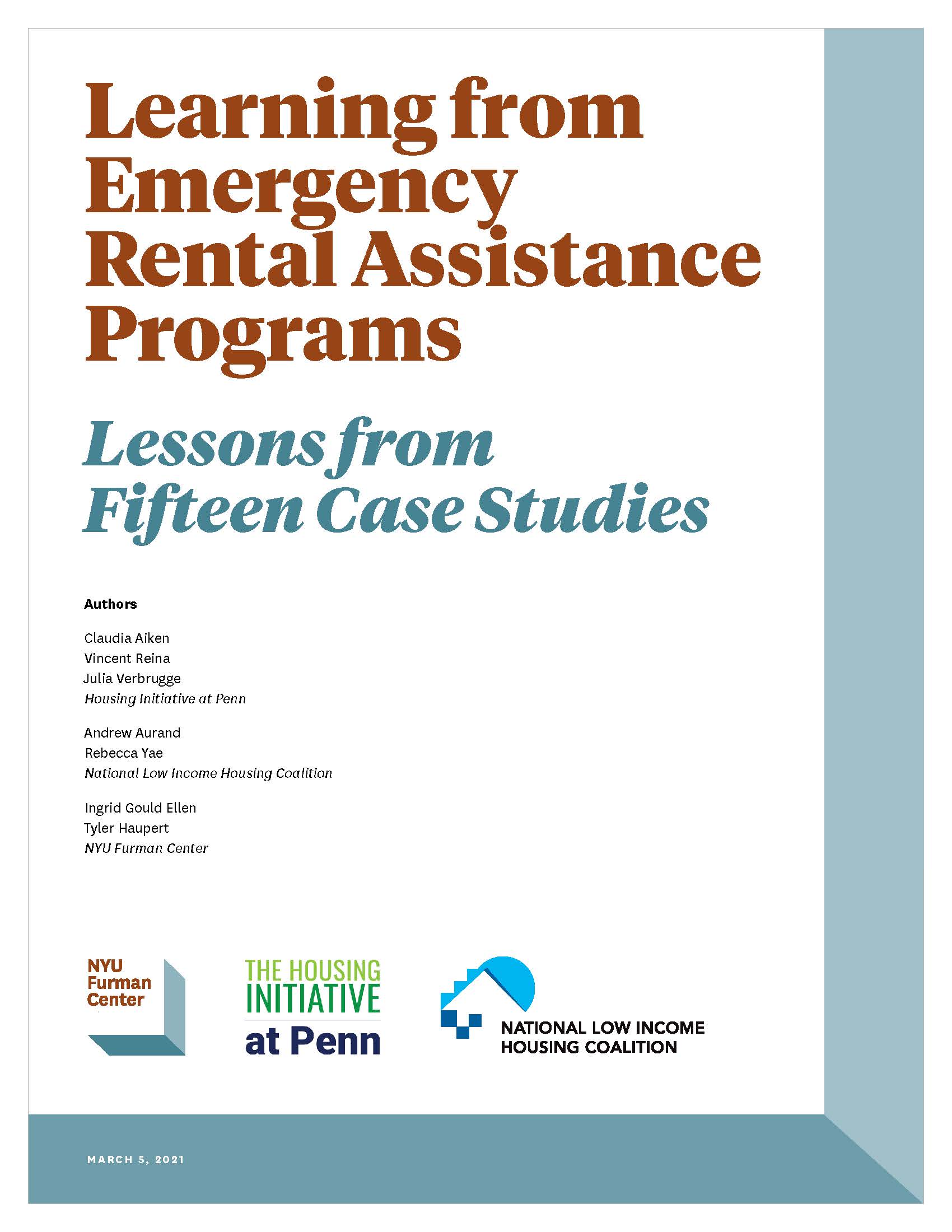 Learning from Emergency Rental Assistance Programs: Lessons from Fifteen Case Studies