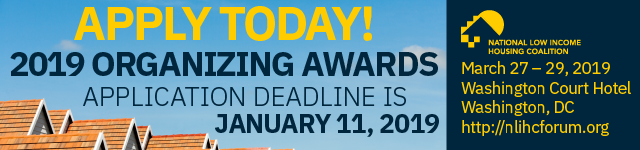 Apply Today for the 2019 Housing Organizing Awards!