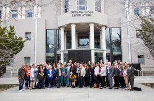 Group photo of advocates joining at the Nevada State Legislature. 