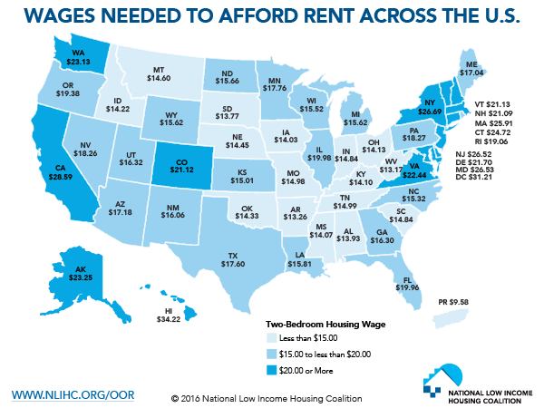 Wages Needed to Afford Rent Across the U.S.