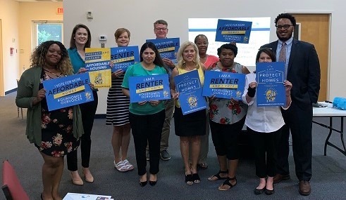 North Carolina housing and homelessness advocates gathered in Rowan County for a screening of Invisible Class with a discussion about federal affordable housing advocacy led by NLIHC afterwards