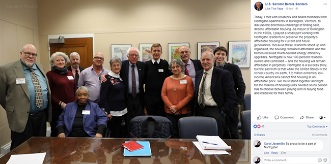 Vermont’s DC delegation in action, meeting with Senator Bernie Sanders