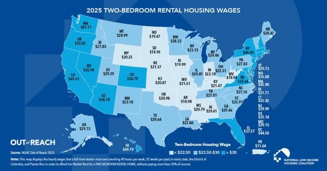 In 18 States, Renters Must Earn More Than $30 an Hour to Afford a Two-Bedroom Apartment at Fair Market Rent 