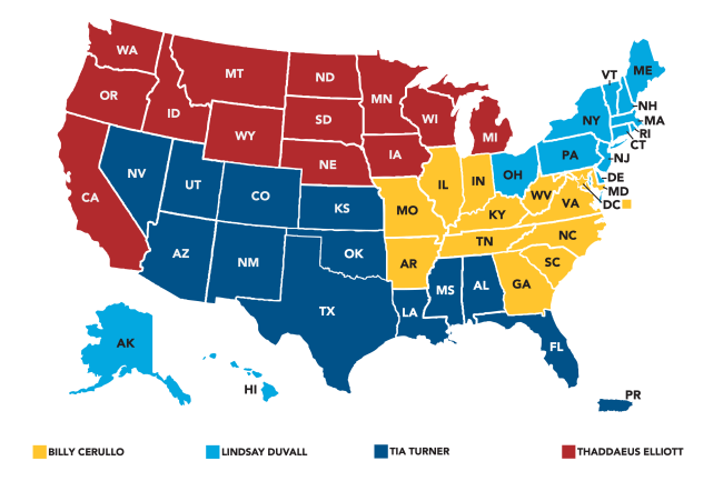 Map of Field Team Regions