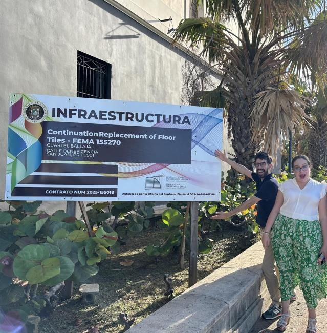 NLIHC Director of Disaster Recovery Noah Patton and NLIHC Disaster Housing Policy Analyst Meghan Mertyris in San Juan, Puerto Rico