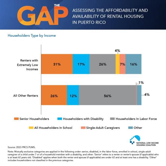 Extremely Low-Income Renters in Puerto Rico Are More Likely to be Seniors, Householders with Disabilities, Householders in School, or Single Adult Caregivers than Other Renters 