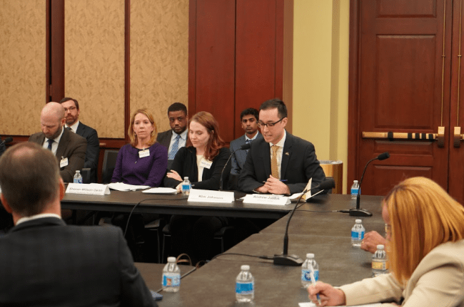 NLIHC Senior Director of Policy Kim Johnson at a Housing Affordability Roundtable on January 14, 2026 