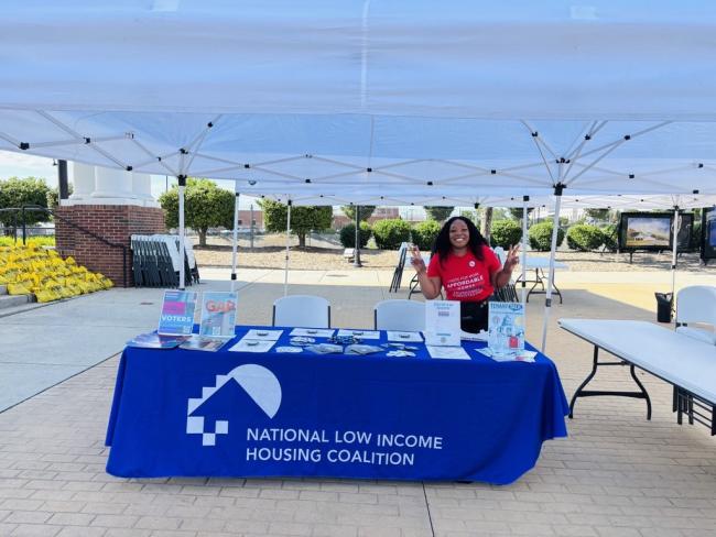 NLIHC staffer Tia Turner at HELP Carolina's 2026 Juneteenth Celebration