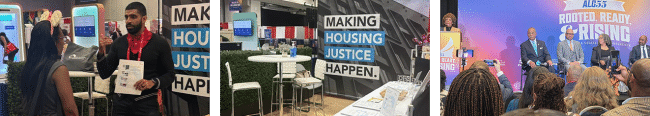 A collage of photos from the National Low Income Coalition's time at the 2026 Congressional Black Caucus Foundation's Annual Conference